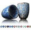 Ganzoo Tazza da caffè in ceramica, design senza manico, 200 ml, set da 2 pezzi, tazza da caffè, tazza da tè, tazza con motivo moderno, pezzi unici colorati (macaubas)