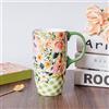 DUSVALLY Tazza da caffè in ceramica con coperchio e confezione regalo, 500 ml, colore: verde