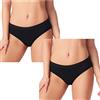 Cotonella 2 Slip Period Panties ADB62 Slip da Ciclo Mestruale Flusso Medio. Mutande Assorbenti Mestruali - Lavabile - Nero 1/XS