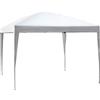 Megashopitalia Gazebo Pieghevole Giardino 3X3 Automatico RICHIUDIBILE Fisarmonica Stand Fiera Mercato Mare in Acciaio (SENZA TELI LATERALI, BIANCO)
