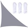 æ— Tenda parasole triangolare impermeabile con gancio a D, 3 x 4 x 5 m, vela ombreggiante con 3 corde, per patio, giardino, cortile, grigio