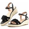 Hitmars Sandali Donna Zeppa Estivi Espadrillas Plateau Platform Zeppa e Tacco Lacci Fibbia Cinturino Scarpe Espadrillas Moda Classiche NN1 Nero 41 EU