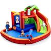 GYMAX Castello Gonfiabile per Bambini 3-10 Anni, 370 x 300 x 190 cm, Multicolore (Modello 1)