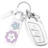 OFF WE GO Cover Chiave Guscio Custodia Chiavi per MG MG4 MG5 MG6 MG ZS EV HS EHS ZX GT Roewe RX3 RX8 ERX5 RX5 I6 I5 Coprichiave con Portachiavi Macchina Copri Chiavi Telecomando Auto, Argento Bianco
