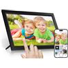 Tibuta Cornice digitale Wi-Fi Tibuta da 15,6 pollici, touch screen IPS 1366 x 768, cornice elettronica, rotazione automatica, montaggio a parete, può visualizzare foto e video tramite APP