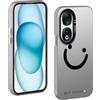 TAUYN Custodia per Honor 90 5G, Indietro Faccia Sorridente Modello Desingn Cover, PC Antiurto Ultra Sottile Custodia, Nero