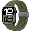 Maledan Intrecciato Cinturino Magnetico in Nylon Solo Loop for Apple Watch Series 10 9 8 7 6 5 4 3 2 1 SE Ultra - Compatible With 38-49mm iWatch