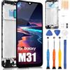 ARSSLY LCD Display per Samsung Galaxy M31 Schermo per Galaxy M31 M315 SM-M315F SM-M315F/DS Touch Screen Digitizer Full Assembly con Riparazione Kit (Nero con Cornice, Incell)