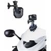 TELESIN Supporto in alluminio per parabrezza moto con morsetto clip, compatibile con Hero 13 12 11 10 9 Insta360 X5 X4 X3 Ace Pro DJI Osmo 360 Osmo Action 6 5 Pro 4 3 2 Accessori per moto e action cam