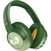 Fresh 'n Rebel Clam Junior, Cuffie Bluetooth per Bambini con Cancellazione Attiva del Rumore, suono sicuro (<85dB), Cavo audio e Adesivi inclusi, Effetti LED. 60 ore di riproduzione (Lucky Lizzard)