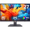 Z Z-Edge Z-Edge Monitor PC 27'' IPS 4K UHD (3840x2160), FreeSync, Schermo Ufficio 16:9, 75Hz, 5ms, 2*HDMI2.0 & 2*DP1.4, Inclinazione Regolabile, Colori Ultra Realistici & Cornice Ultra Sottile(DP Cavo Incluso)
