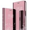 Wuzixi Cover per Samsung Galaxy A52s. Flip Custodia Specchio con Funzione Kickstand, Ultra-Sottile Specchio Tecnologia di Elettroplaccatura, Custodia per Samsung Galaxy A52s.Oro Rosa