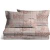 LARA MORADA Set Completo Letto Lenzuola in microfibra NO STIRO Stampata Matrimoniale 2p (Patch Beige, Matrimoniale 2 Posti)