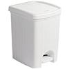 Kreher Pattumiera a pedale in rattan design con inserto estraibile e 20 litri volume in classico bianco - per il bagno, la cucina o l' ufficio