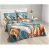 PELLECCHIA 1969 | Copriletto IRGE Trapuntato Estivo Matrimoniale 260x270 cm 100 g/m² Trapuntino Primaverile, Trapunta Leggera, 100% Made in Italy a 2 Piazze (Piume Arancio Multicolor, Matrimoniale)
