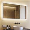 A ARTFORMA Specchio Bagno LED 120x70 cm- Specchio con Illuminazuine- dual LED, Interrupttore tattile mezo- Antifog