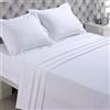 Generico Set Completo Lenzuola Matrimoniali, 100% Cotone, Made in Italy, Tinta Unita, per Letto Matrimoniale 2 Posti, Bianco Hotel e B & B 100% Puro Cotone