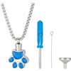 NBEADS Gioielli per La Cremazione Degli Animali Domestici per Le Ceneri, Collana con Ciondolo A Forma di Urna per Animali Domestici con Impronta di Zampa per Cani Gatti Animali Domestici, Ricordo, Blu