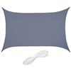 Relaxdays Tenda a Vela Rettangolare, 3 x 4 m, Idrorepellente, Corde di Supporto, Terrazza Ombra Giardino, Grigio Scuro, Nylon