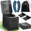 SaiXuan WC Portatile - 25L Capiente, Supporta Fino a 150KG - Water Portatile Adulti (Nero Puro)