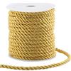 GORGECRAFT 20m*5mm Corda Intrecciata Trim Poliestere Corda di Seta Torsione Spago Decorativo Cordoncino Intrecciato Filo Stringa Nastro per Decorazioni per La Casa Tieback per Tende Tappezzeria Oro