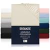 Dreamzie Lenzuolo con Angoli Piazza e Mezza 120x200 cm - Altezza fino a 35 cm - 100% Microfibra - Beige Certificato senza Prodotti Chimici (Oeko TEX), Lenzuola Letto con Angoli ed Elastico