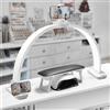 CGBE Mezza Luna Lampada per Unghie con Portacellulare per Tatuaggi Manicure | 30 Pollici - 45W - 3000-6500K Dimmerabile con 3 Modalità di Colore - LED Lampada da Scrivania per Unghie - Bianco