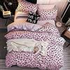 Jqwupup, Set di copripiumino leopardato per letto king size, 3 pezzi, morbido set di biancheria da letto per bambini, ragazzi, adulti, in microfibra leggera e resistente (king, rosa)
