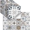 oxiang 24 Pezzi Adesivi Per Piastrelle Vinile Autoadesivi Adesivi Murali Impermeabili Per Cucina Bagno Piastrelle Parete Camino Armadio Decorazione Adesivi,Hz-33,10x10 Cm