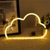 AOOTE Insegna al Neon Nuvola, Luce Neon Nuvola Calda, Alimentazione USB o Batteria, Luce di Segnalazione al Neoni, LED Insegna, per Camera da Letto, Natale, Bambini, Matrimonio