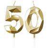 mciskin Candele dorate per 50° compleanno, 3D oro numero 50 candela per torta, decorazioni per 50° compleanno per donne e uomini, candele decorazioni dorate Torta Topper per feste Suppie