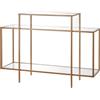 L'Oca Nera consolle in vetro e metallo oro satinato 117x38x48cm