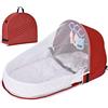 Fauitay Lettino da Viaggio per Bambini, Lettino da Viaggio Portatile Bambino con Zanzariera e Giocattoli, Culla Pieghevole Culla Pieghevole Lettino da Viaggio Lettino da Viaggio Lettino (Vino rosso)