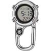 UKCOCO Moschettone orologio in acciaio inox clip su orologio multi funzione digitale moschettone orologio Fob orologio con sveglia data settimana per scalatori, 1, 7,5 X4CM