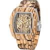 Tiong Orologio da uomo quadrato in legno, orologio automatico vuoto, orologio meccanico in legno degli uomini, Cattura IVA 01