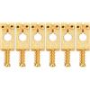 Banworks 10,5 mm (13/32) PRS Style Tremolo Bridge Saddles Set in ottone moderno per chitarre elettriche Strat ST 52,5 mm (2-1/16) spaziatura delle corde Confezione da 6 JT/QM-05 Golden