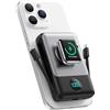 QTshine Magnetico Power Bank con Cavi Integrati per MagSafe, 10800mAh Wireless Caricatore Portatile QC4.0+25W PD Ricarica Rapida USB C Batteria Esterna con LED Display per Apple Watch/iPhone 16/15/14/13/12