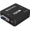 GANA Adattatore VGA a HDMI, 1080P Full HD Convertitore D-SUB a HDMI con cavo USB e cavo audio da 3,5 mm Supporto HDTV per PC/Laptop/Computer/Mac/Proiettore (nero)