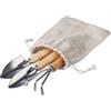 Set attrezzi giardinaggio in legno e acciaio inox Jeanette personalizzate o neutre