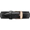 Daniel Wellington Classic Sheffield Cinturino Unisex Adulto, 18mm, in Pelle, Nero/Oro Rosato