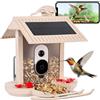HiBirds - Casetta per uccielli Smart Bird Feeder con telecamera con pannelli solari - Beige - HB-F1-BEIGE