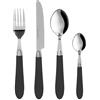 KASANOVA Set 24 posate Smooth nero in acciaio