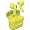 Music Hero cuffiette auricolari wireless, colorazione fluo, tecnologia True Wireless Stereo (TWS), custodia di ricarica da 180 mAh, controlli touch, microfono integrato, semi in-ear, giallo