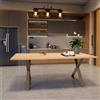Leroy Merlin Tavolo da pranzo fisso Cross in legno grezzo di abete marrone per 6 persone L 160 x L 90 X H 75 cm