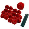 Rikyo Set di 50 fiori di garofano in seta artificiale con steli,per matrimoni,decorazioni per la casa,feste, corone da polso,composizione floreale, teste di garofano da 7,6 cm con steli da 20,3 cm(rosso)
