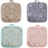 TSLRSA Presine Da Cucina,4 Pezzi Presine in Cotone Grandi Guanti da Forno Set Presine Resistente al Calore Presine in Cotone Quadrato per Appendere Forno Microonde Barbecue(motivo a foglie)