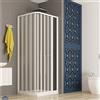GEAPLAST Box Doccia Angolare 80 x 80 Soffietto Apertura Laterale