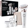 Braun Silk-épil 9 Flex 9-360 3D, Epilatore Elettrico Donna Per Epilazione Semplice, Bianco/Rosa