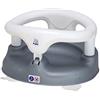 Rotho Babydesign Seggiolino da bagno, con anello ribaltabile e chiusura di sicurezza per bambini, 7-16 mesi, fino a 13 kg, BPA-, 35 x 31,3 x 22 cm, argento perlato/bianco