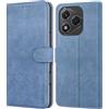 Leacckl Cover per Honor 400 Lite 5G, Custodia a portafoglio in Pelle PU Premium [Magnetica a Scatto] [Funzione Stand], Blu